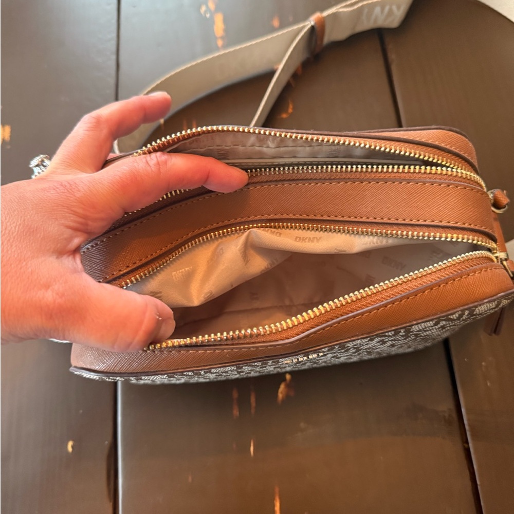 DKNY Brown and Cream Crossbody Bag - Picture 8 of 8